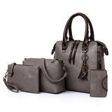 Women Leather Bag Set 4 Peaces